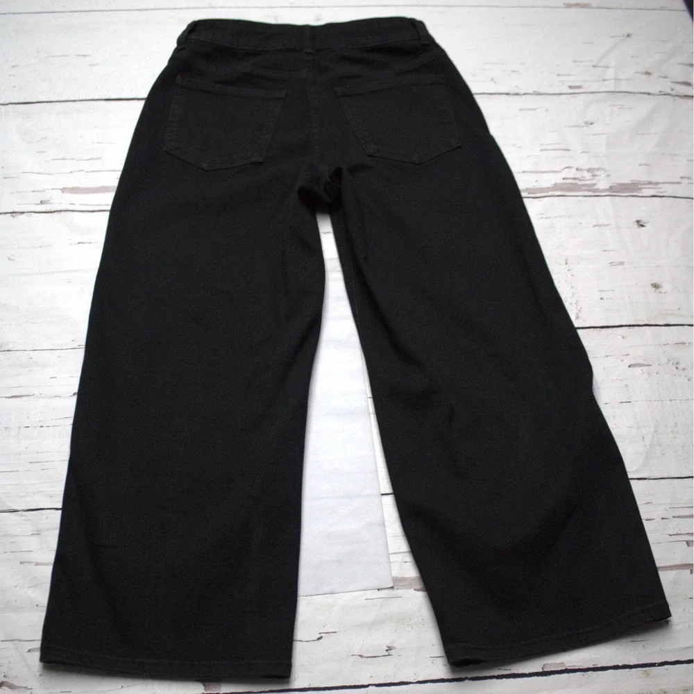 Quince Bella Stretch Wide Leg Jeans Black 27 High Rise Organic Cotton